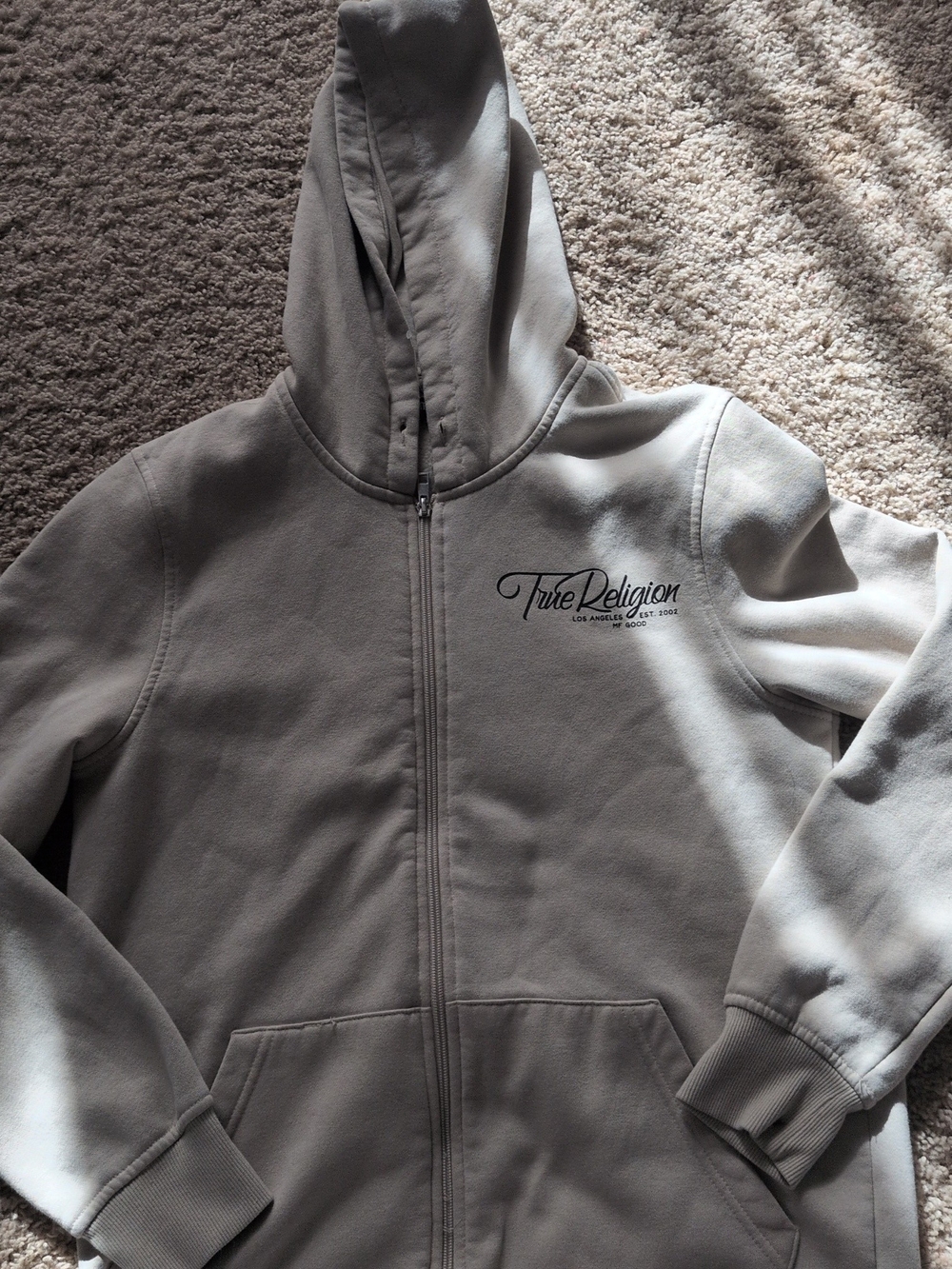 True Religion Kids Light Grey Zip-Up Hoodie Jacket